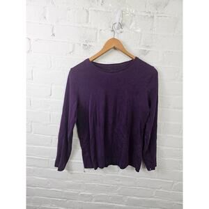 Talbots Women's Round Neck Pullover Sweater Long Sleeve Purple Size Small